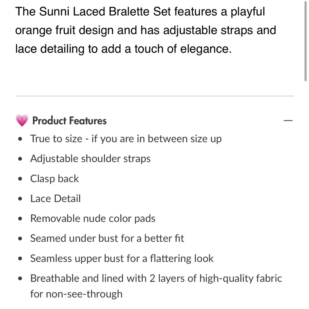 NWT Honey swim sunni laced bralette set - top (small) and classic bottoms medium - Picture 9 of 11